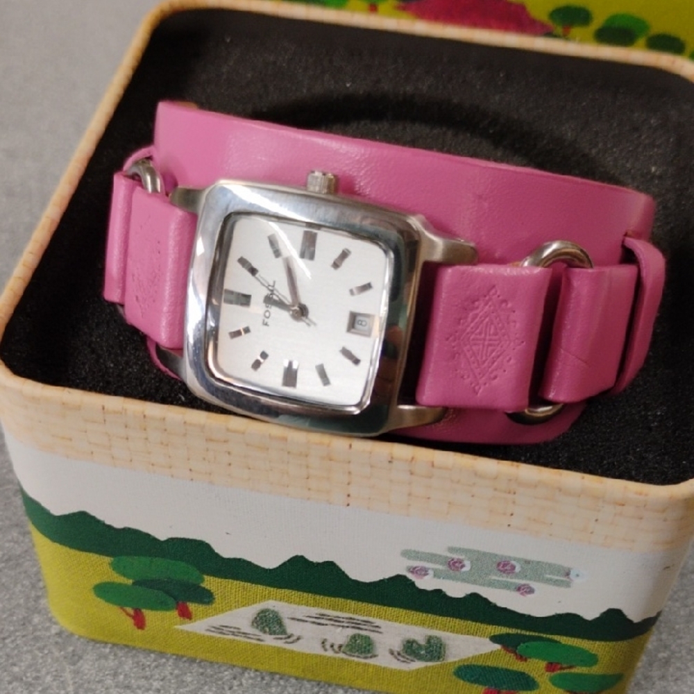 Vintage Pink Fossil Watch
